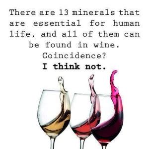 What are the 13 essential minerals in wine?