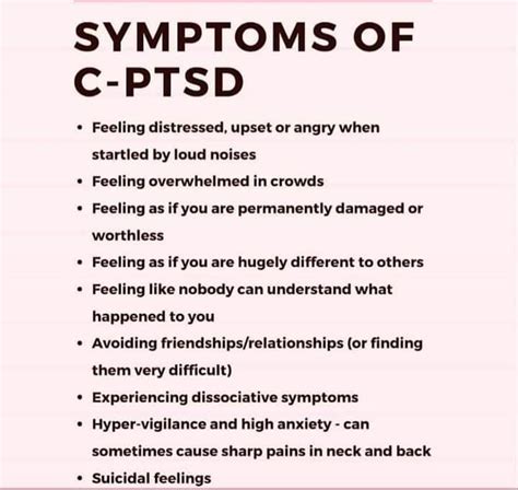 What are the 17 symptoms of C-PTSD?