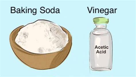 What are the 2 reactions between baking soda and vinegar?