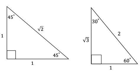 What are the 2 special triangles?