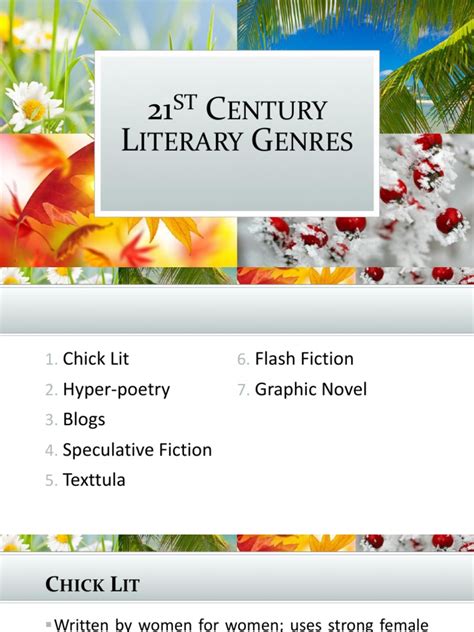 What are the 21st literary genres?