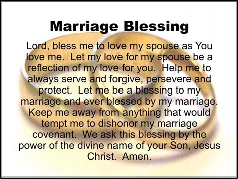 What are the 3 blessings of marriage?