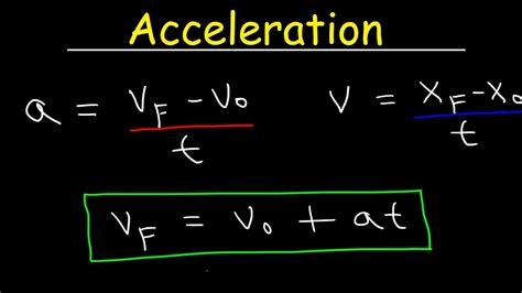 What are the 3 formulas for acceleration?