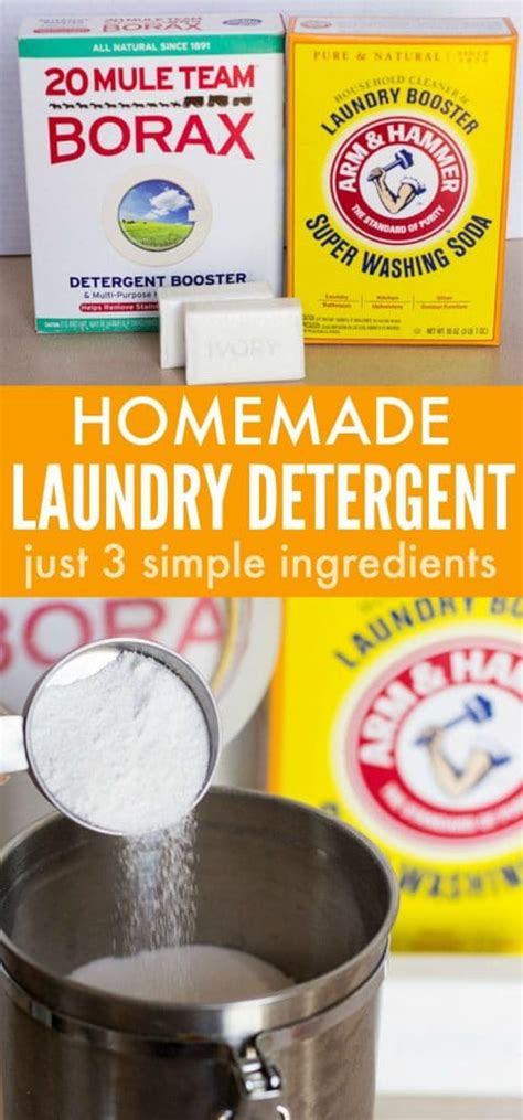 What are the 3 ingredient homemade laundry detergent?