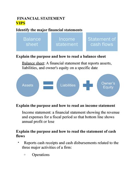 What are the 3 main financial statements called?