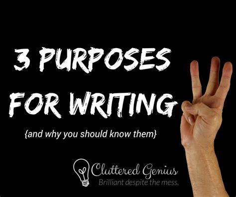 What are the 3 purposes in writing?