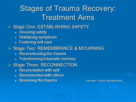 What are the 3 stages of trauma recovery?