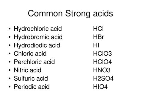 What are the 3 strongest acids?