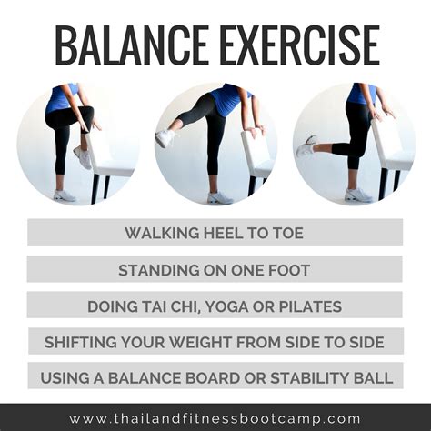 What are the 3 types of balance exercises?