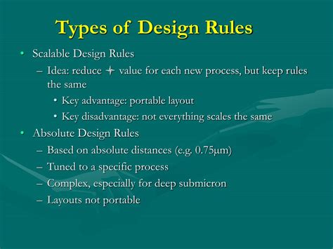 What are the 3 types of design rules?