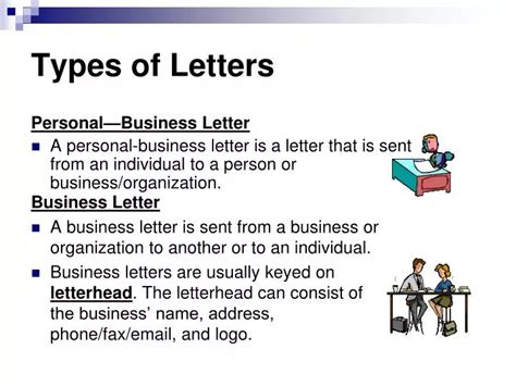 What are the 3 types of letter?
