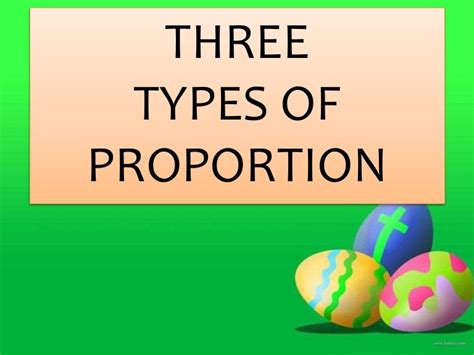 What are the 3 types of proportion?