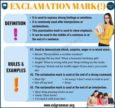What are the 3 uses of exclamation mark?