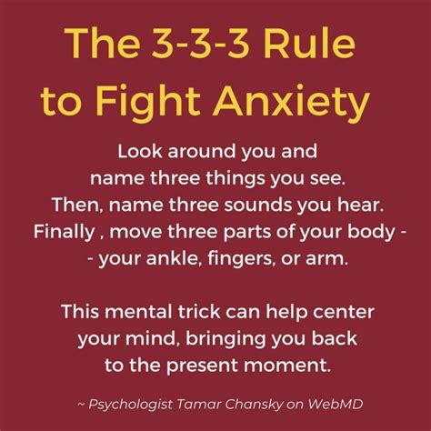 What are the 333 rules for anxiety?