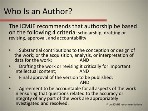 What are the 4 authorship criteria?