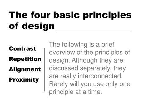 What are the 4 basic principles of design?