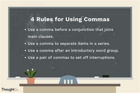 What are the 4 comma rules for the act?