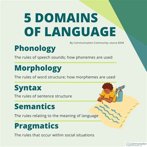 What are the 4 major domains of language?