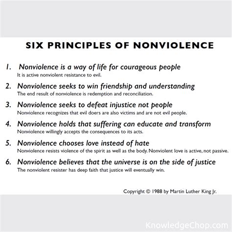 What are the 4 principles of nonviolence?