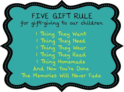 What are the 4 rules for gifts?