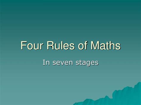 What are the 4 rules of maths?