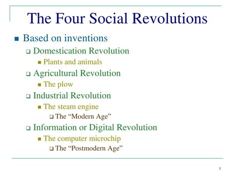 What are the 4 social revolutions?