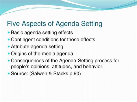 What are the 4 types of agenda setting?