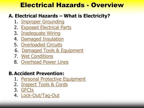 What are the 4 types of electrical hazard?
