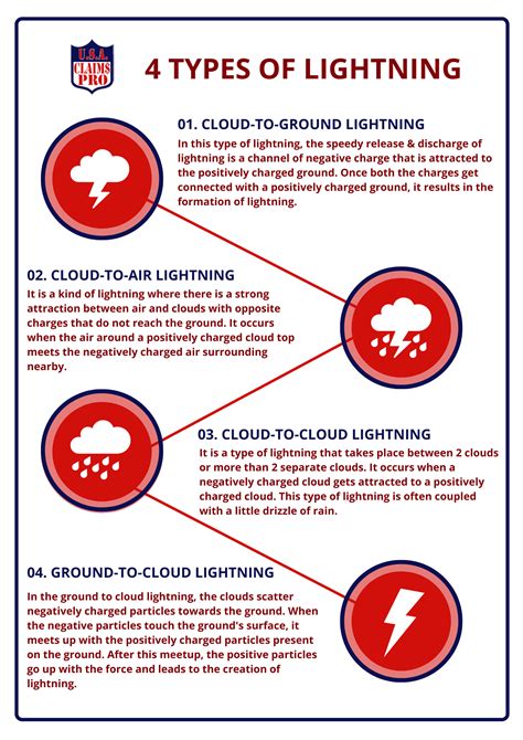 What are the 4 types of lightning?