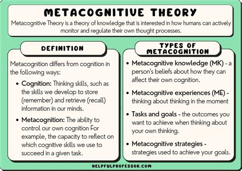 What are the 4 types of metacognition?