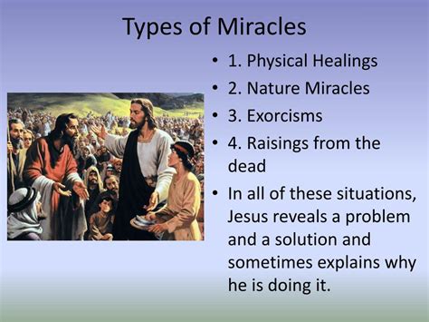 What are the 4 types of miracles in the Bible?