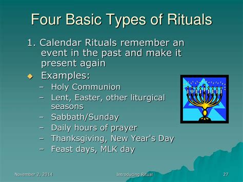 What are the 4 types of ritual?