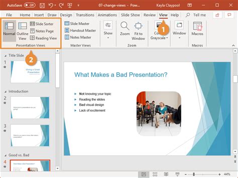 What are the 4 views of PowerPoint?