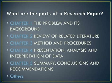 What are the 5 chapters of research?