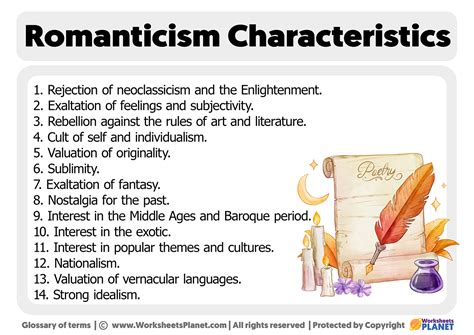 What are the 5 characteristics of Romanticism?