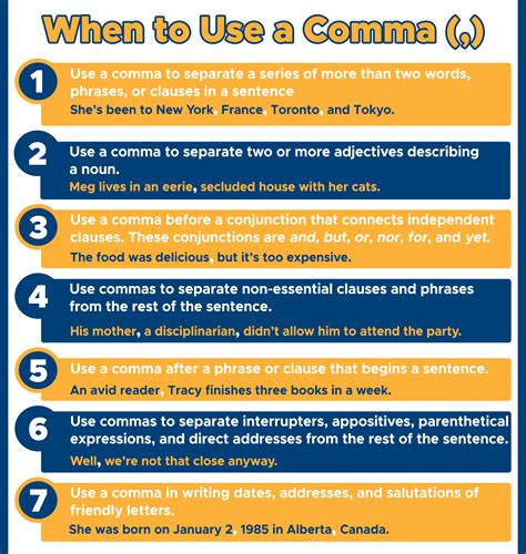 What are the 5 comma rules?