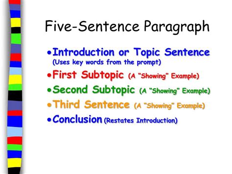 What are the 5 sentences in a paragraph?