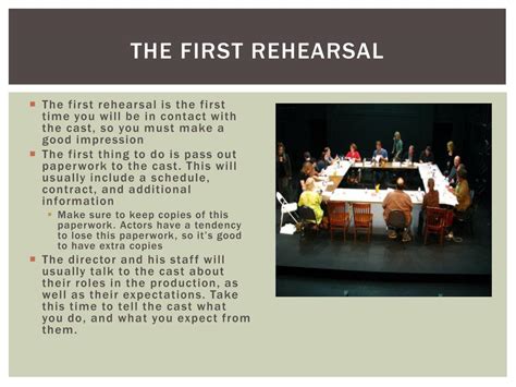What are the 5 stages of rehearsal?
