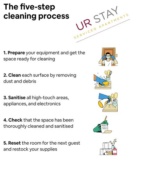 What are the 5 steps of cleaning?