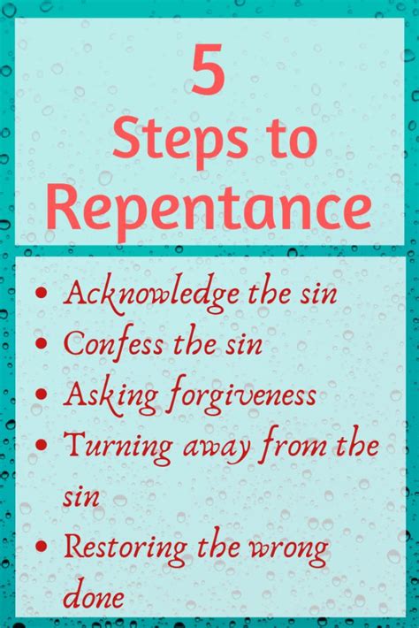 What are the 5 steps of repentance?