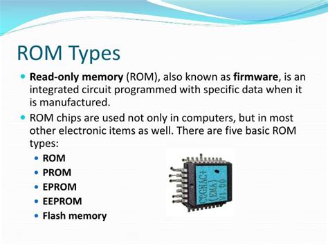 What are the 5 types of ROM?