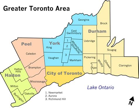 What are the 6 regions of Toronto?