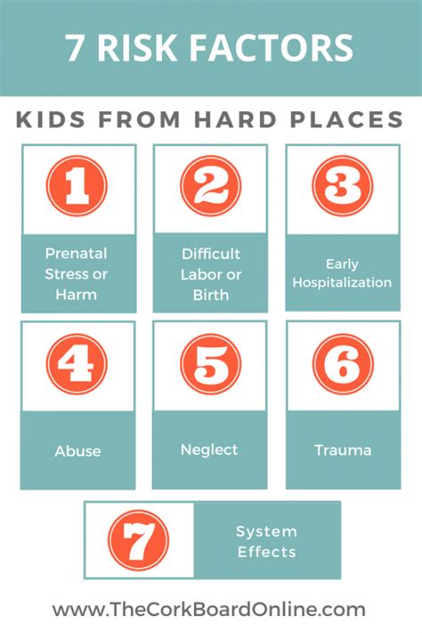 What are the 6 risks for children from hard places?