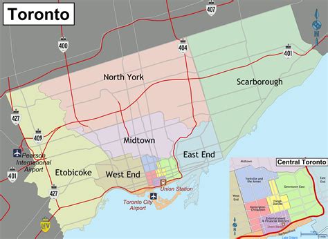 What are the 6 towns of Toronto?