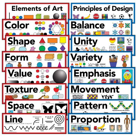 What are the 7 elements and principles of design?