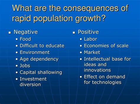 What are the 7 negative consequences of population growth?