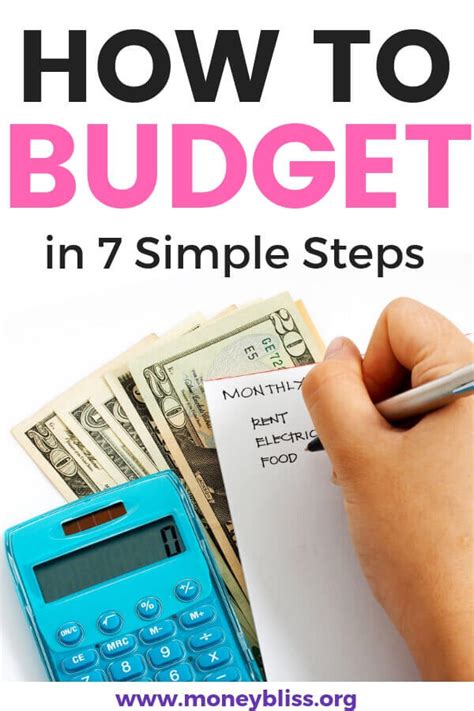 What are the 7 simple steps in budgeting?