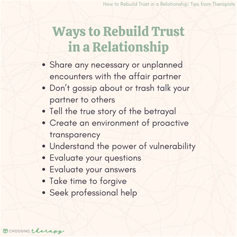 What are the 7 steps to rebuild trust?