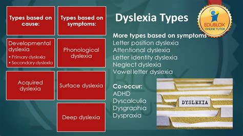 What are the 7 types of dyslexia?