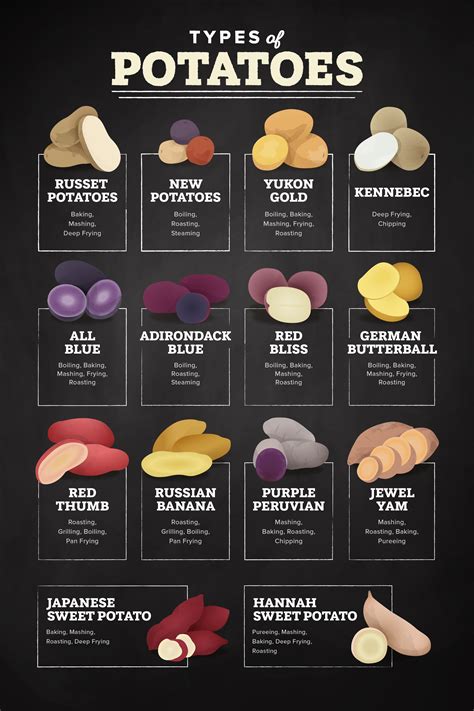 What are the 7 types of potatoes?